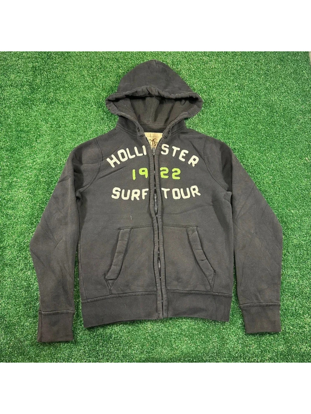 Y2K Hollister navy blue zip up hoodie sweatshirt size medium men’s